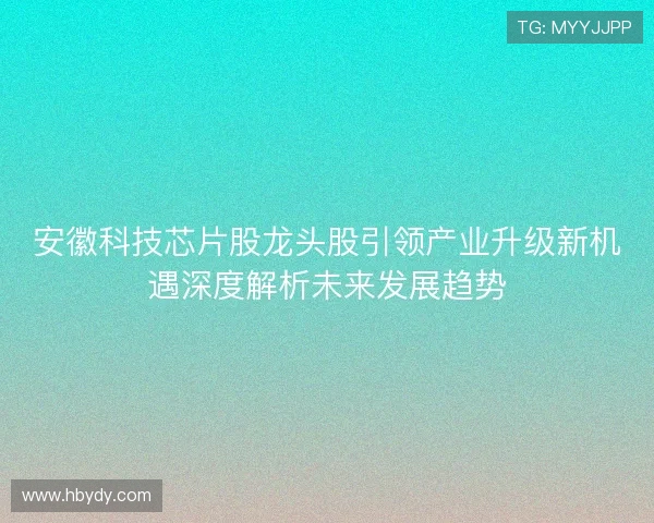 安徽科技芯片股龙头股引领产业升级新机遇深度解析未来发展趋势